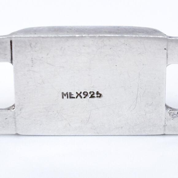 Vintage Mexico Sterling Silver 925 Double Band KCM Monogram Cuff Bracelet 7" - Picture 5 of 9
